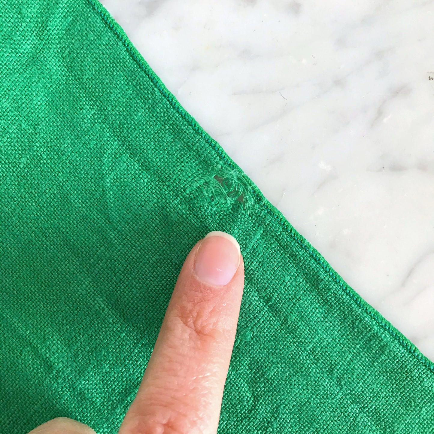 Vintage Green Linen Tablecloth (65 x 49”)