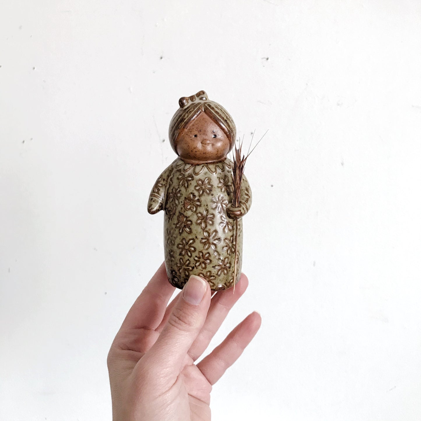 Vintage Ceramic Woman Vase Figure