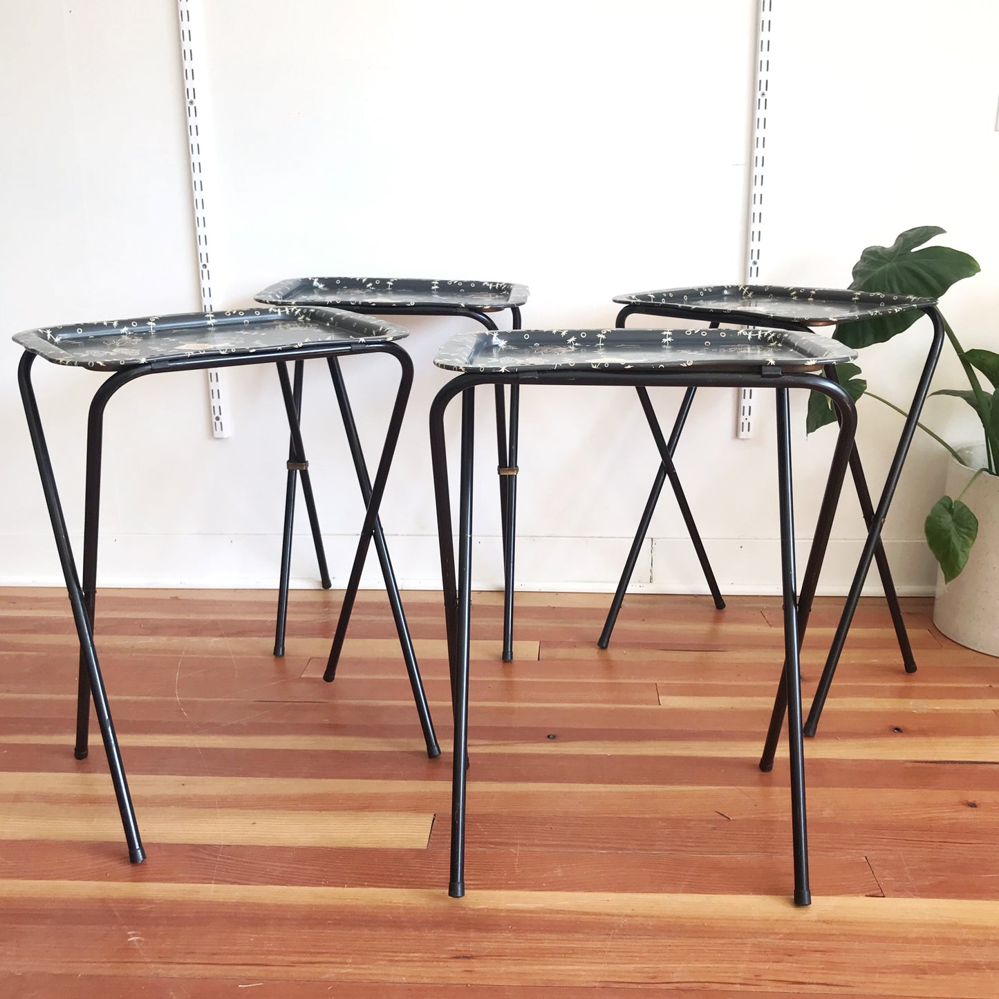 Set of 4 Vintage Folding TV Trays