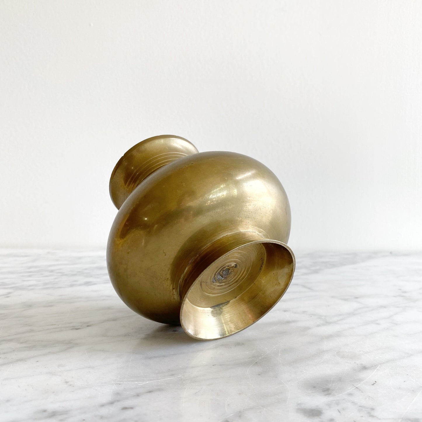 Vintage Brass Vase, 4.25”