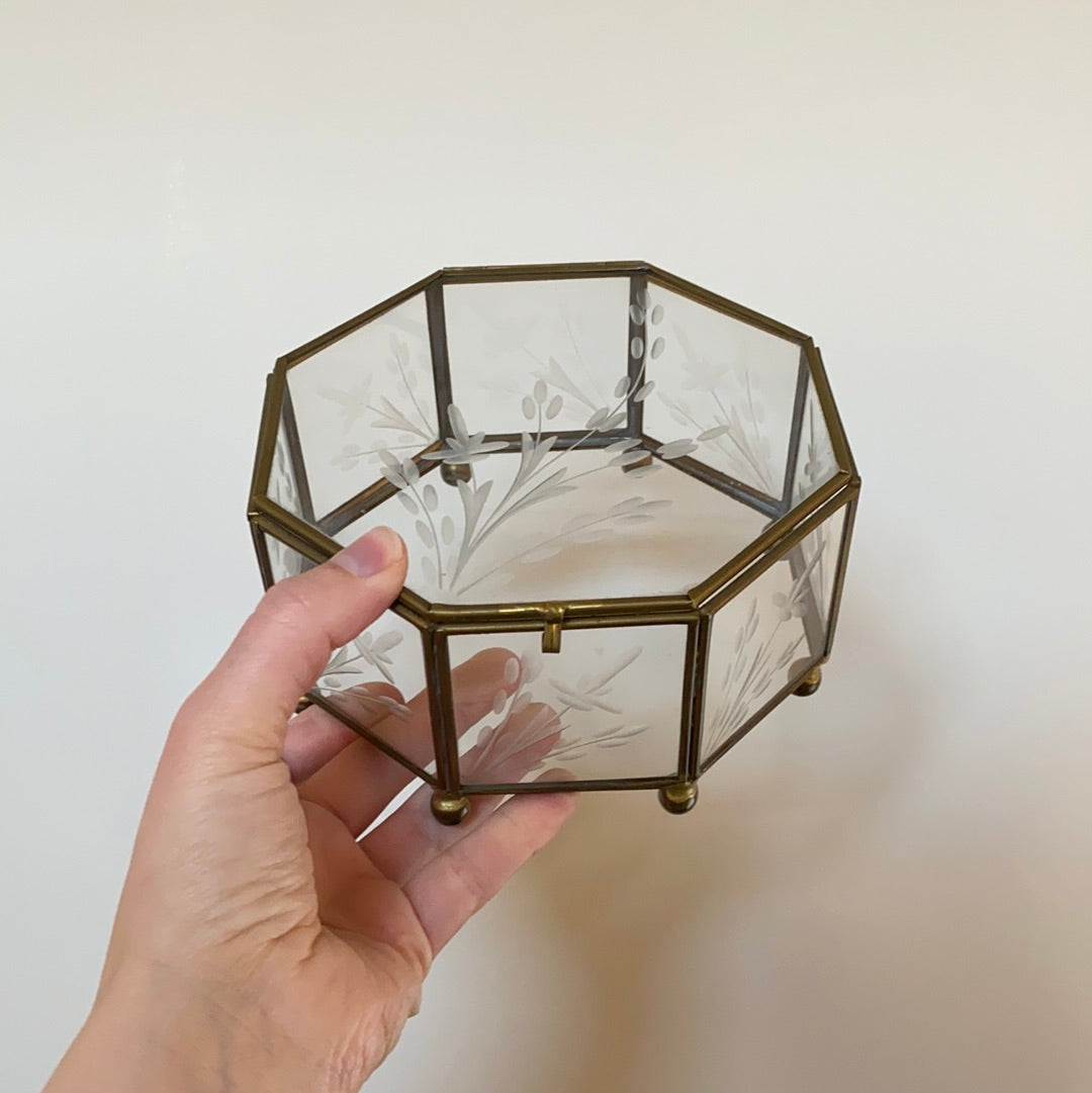 Vintage Etched Glass Shadow Box, Choose
