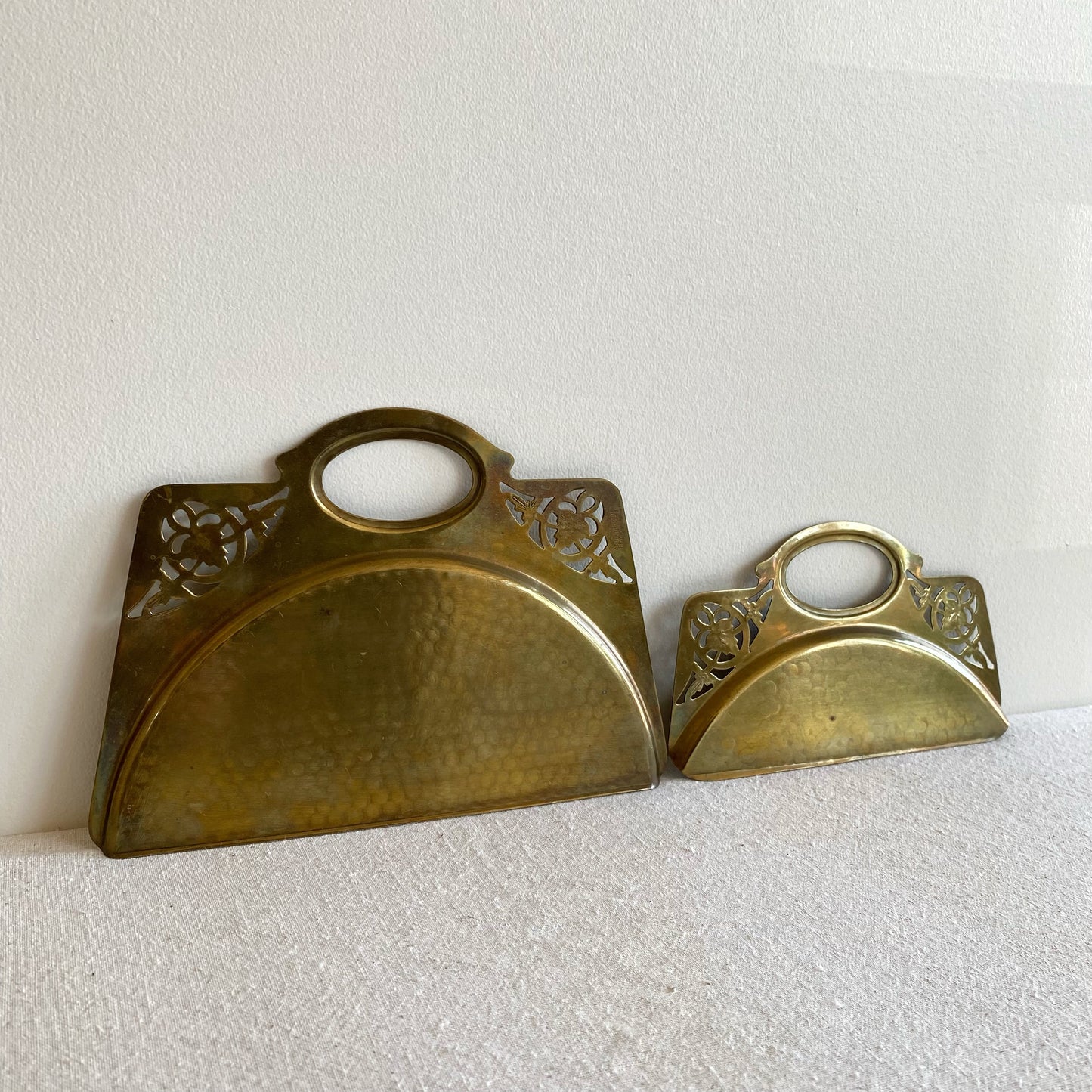 Vintage Brass Crumb Catcher Set
