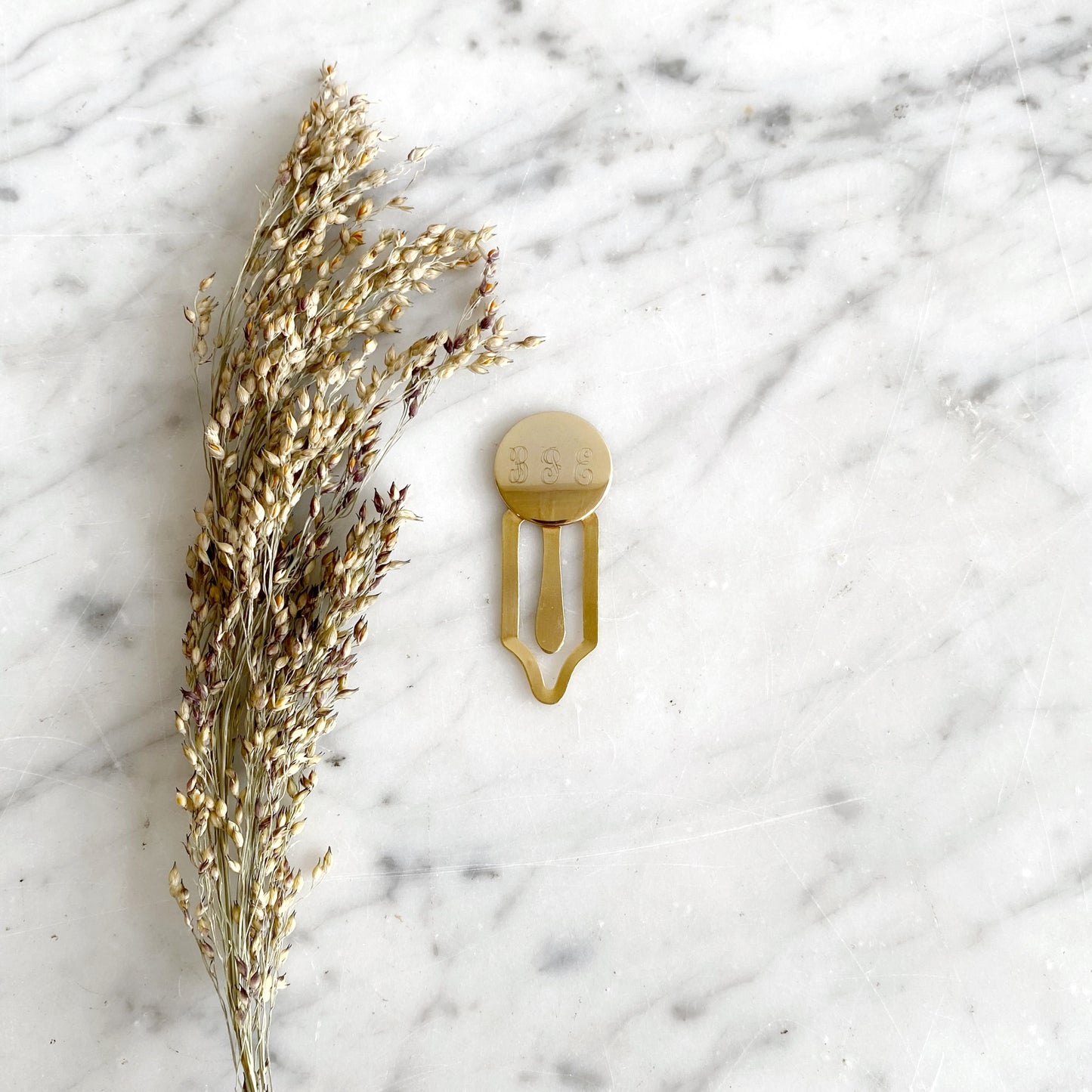 Vintage Monogrammed Brass Bookmark