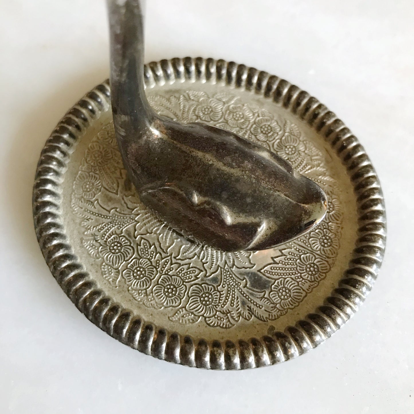 Vintage Silver Plated Swan Ring Dish