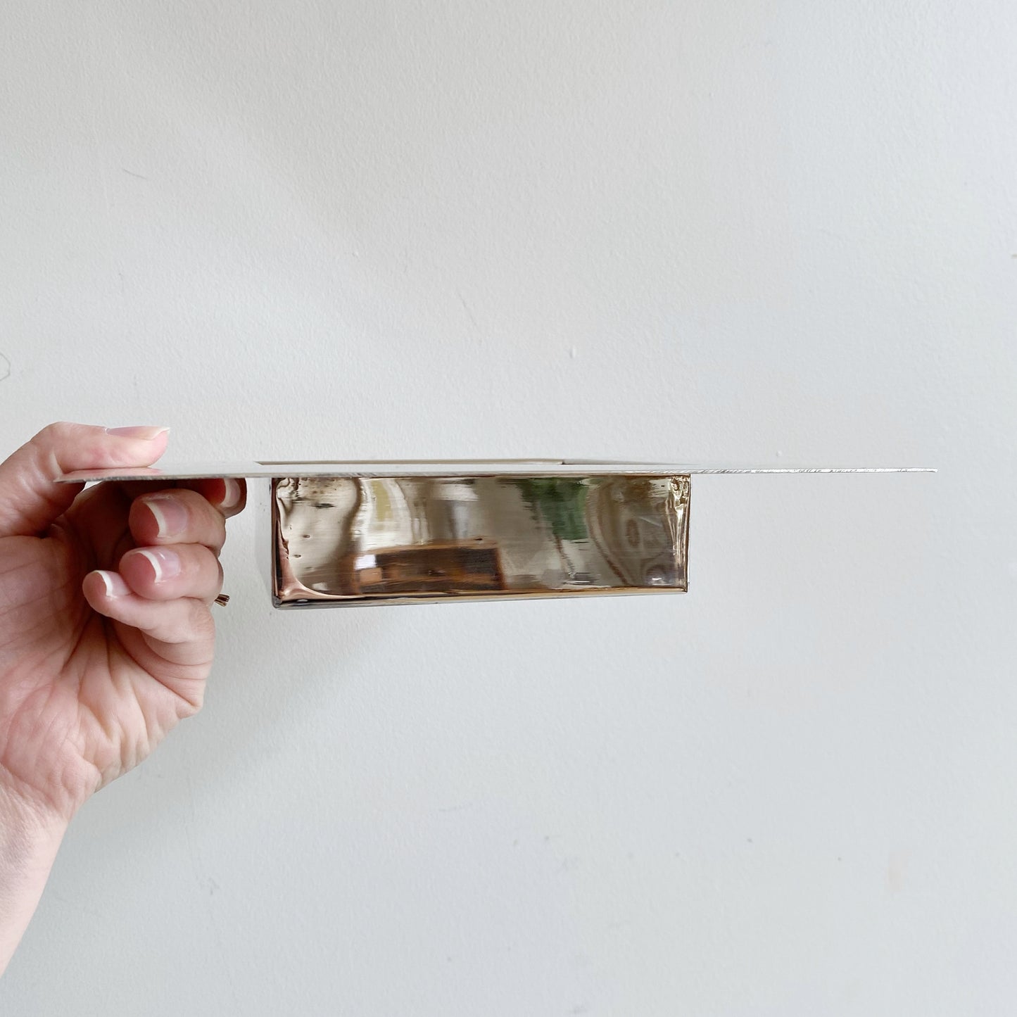 Vintage Postmodern Polished Silver Tray