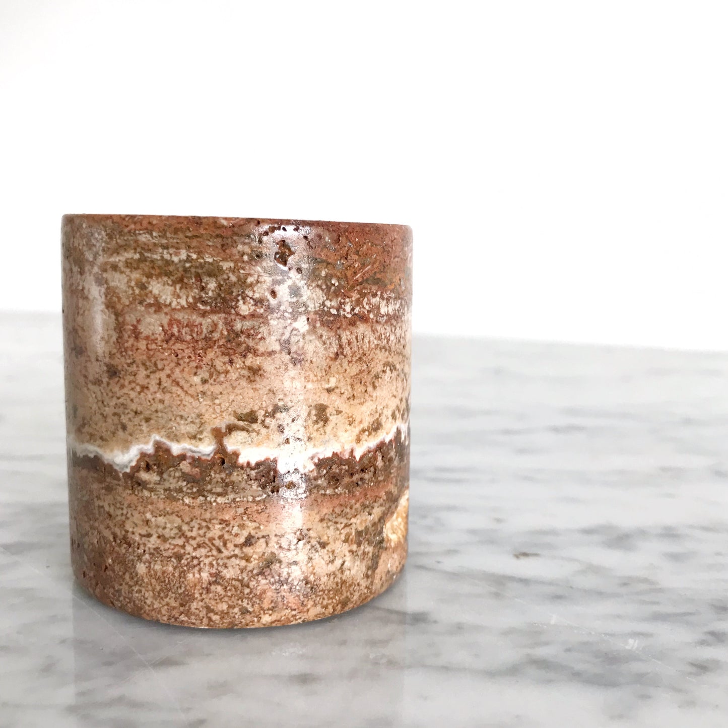 Natural Brown Marble Candle Holder