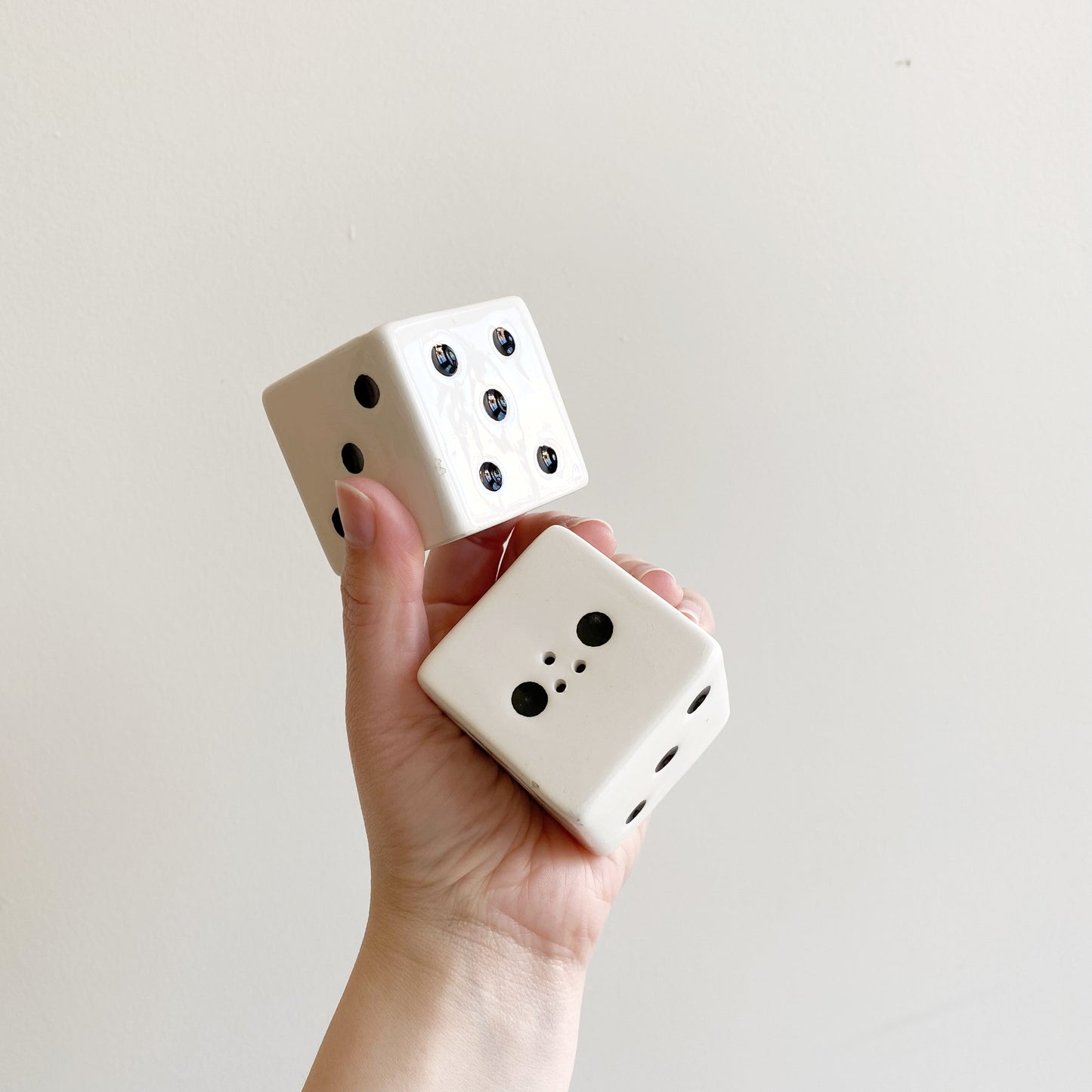 Vintage Ceramic Dice Salt and Pepper Shakers