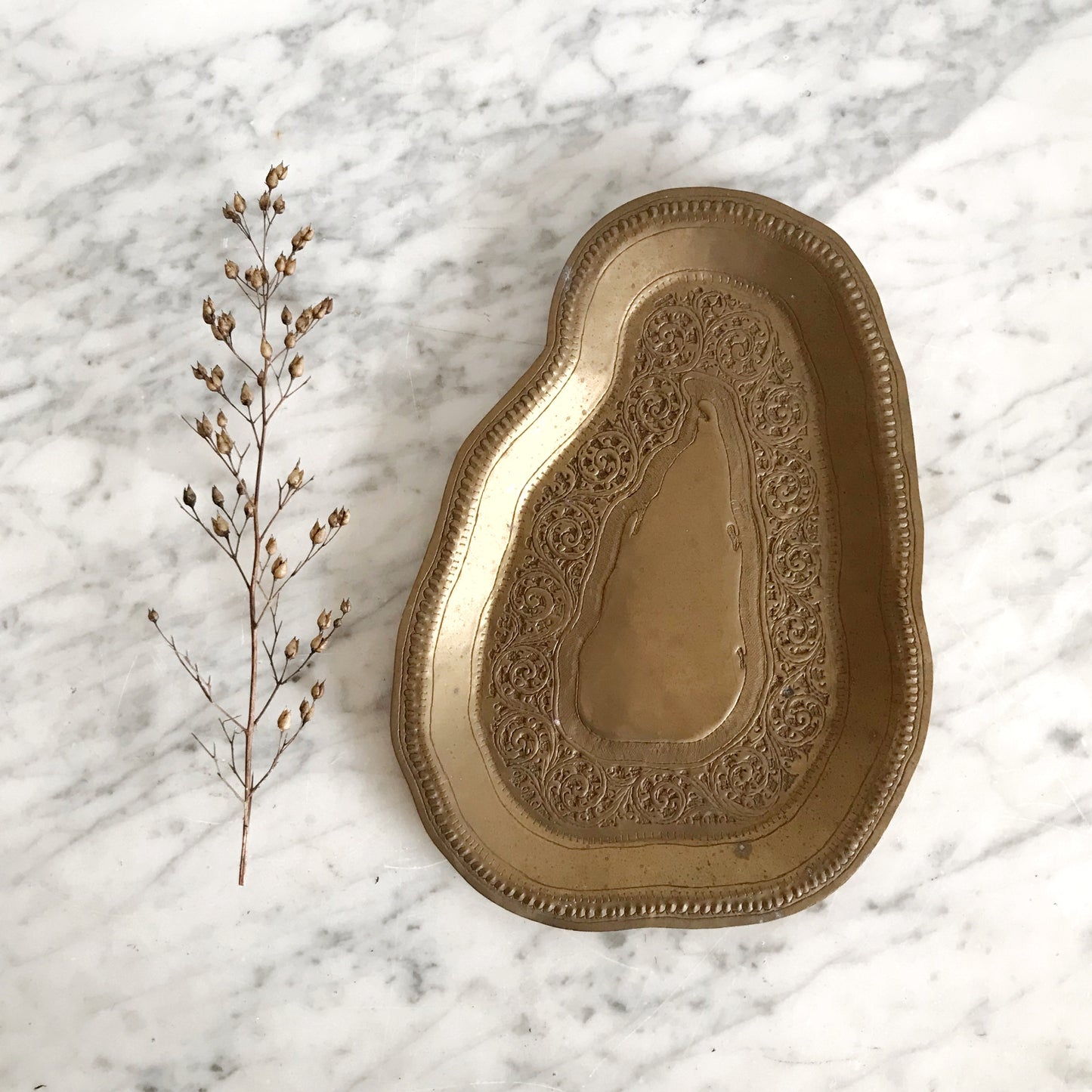 Vintage Asymmetrical Brass Tray