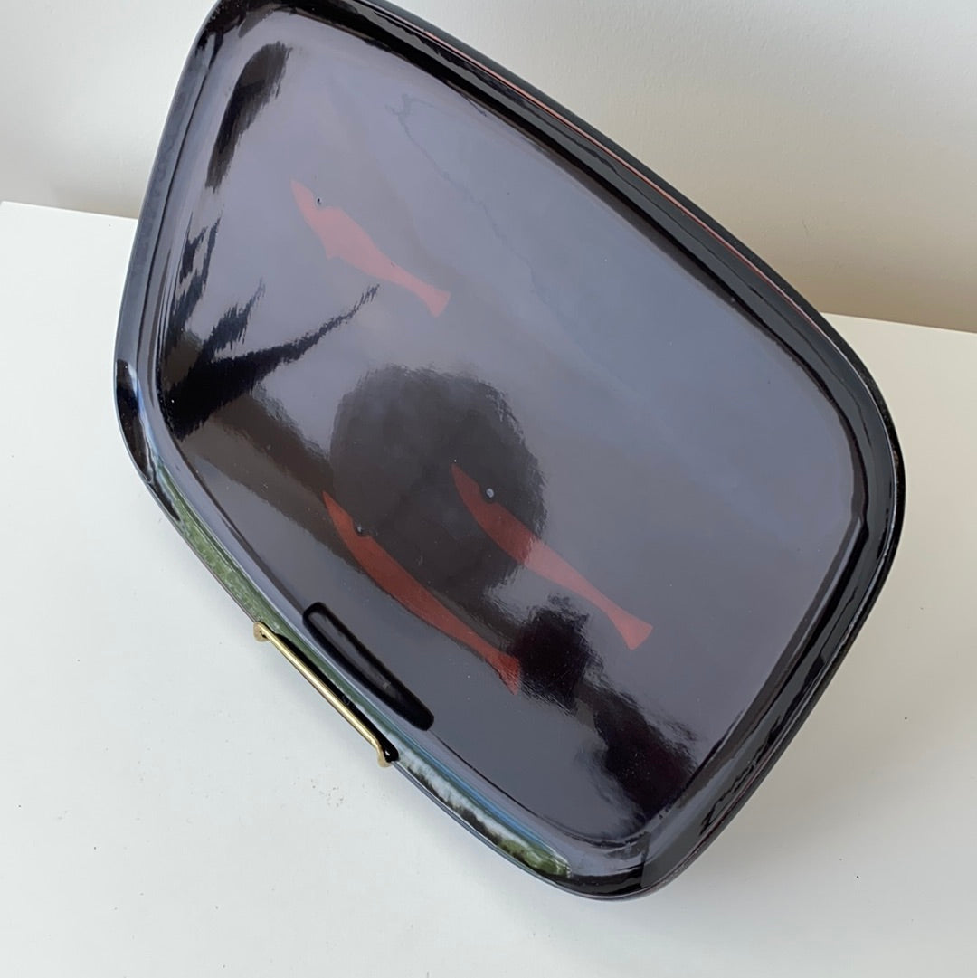 Vintage MCM Lacquered Tray with Fish