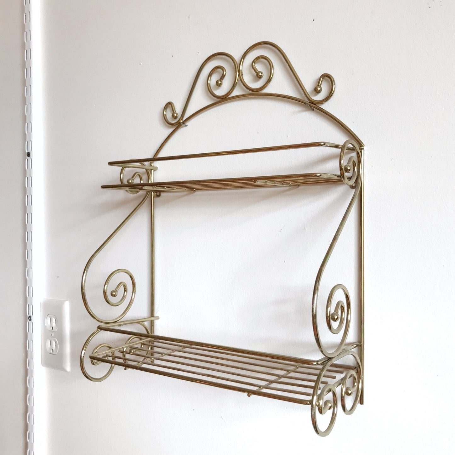 Vintage Gold Wire Wall Shelf