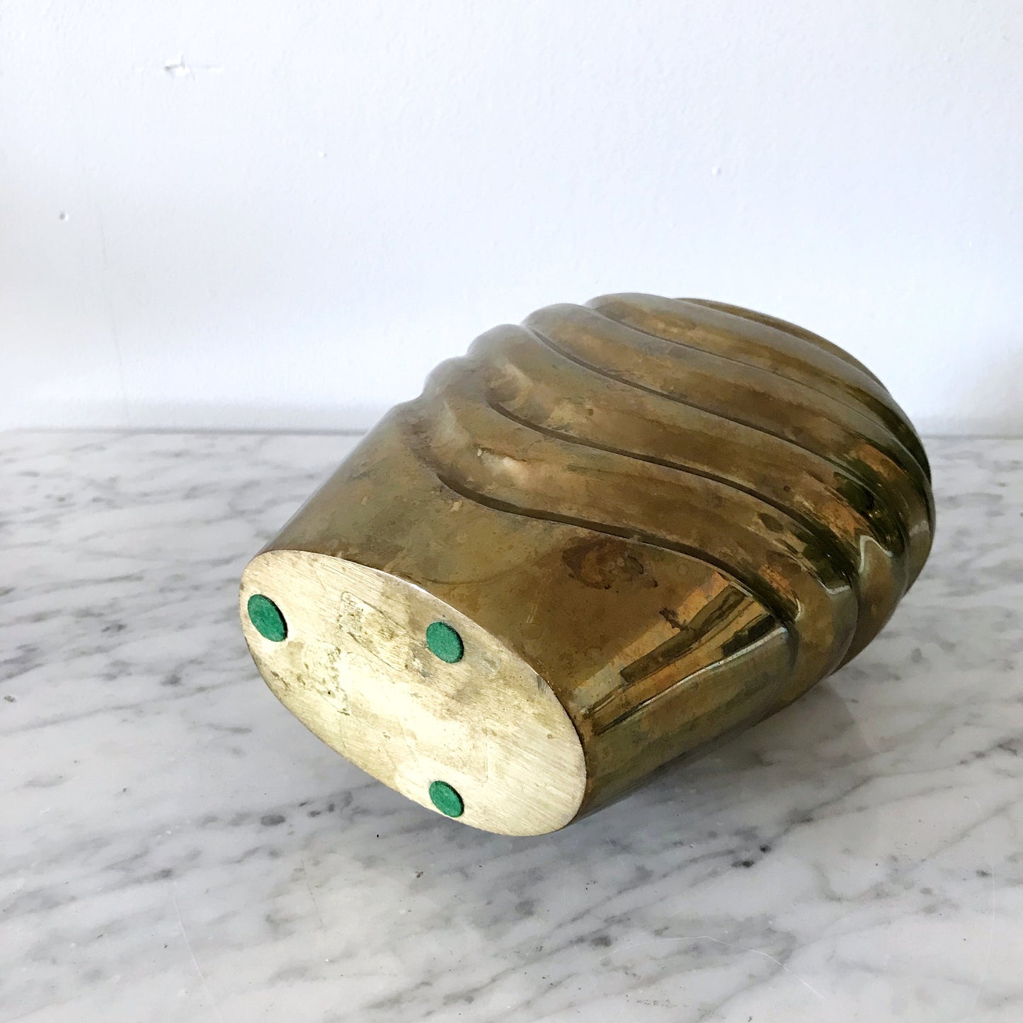 Sculptural Vintage Brass Vase