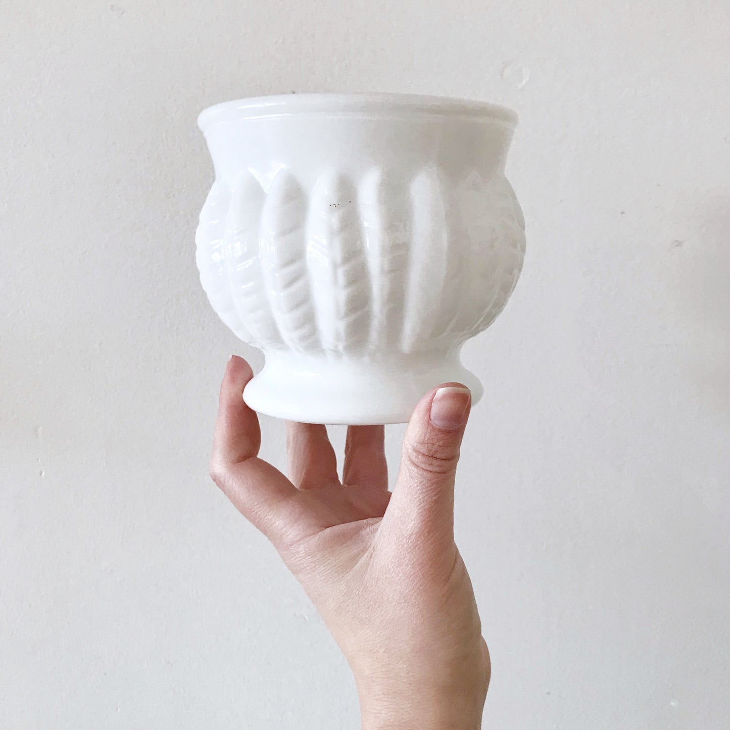 Vintage Milk Glass Planter