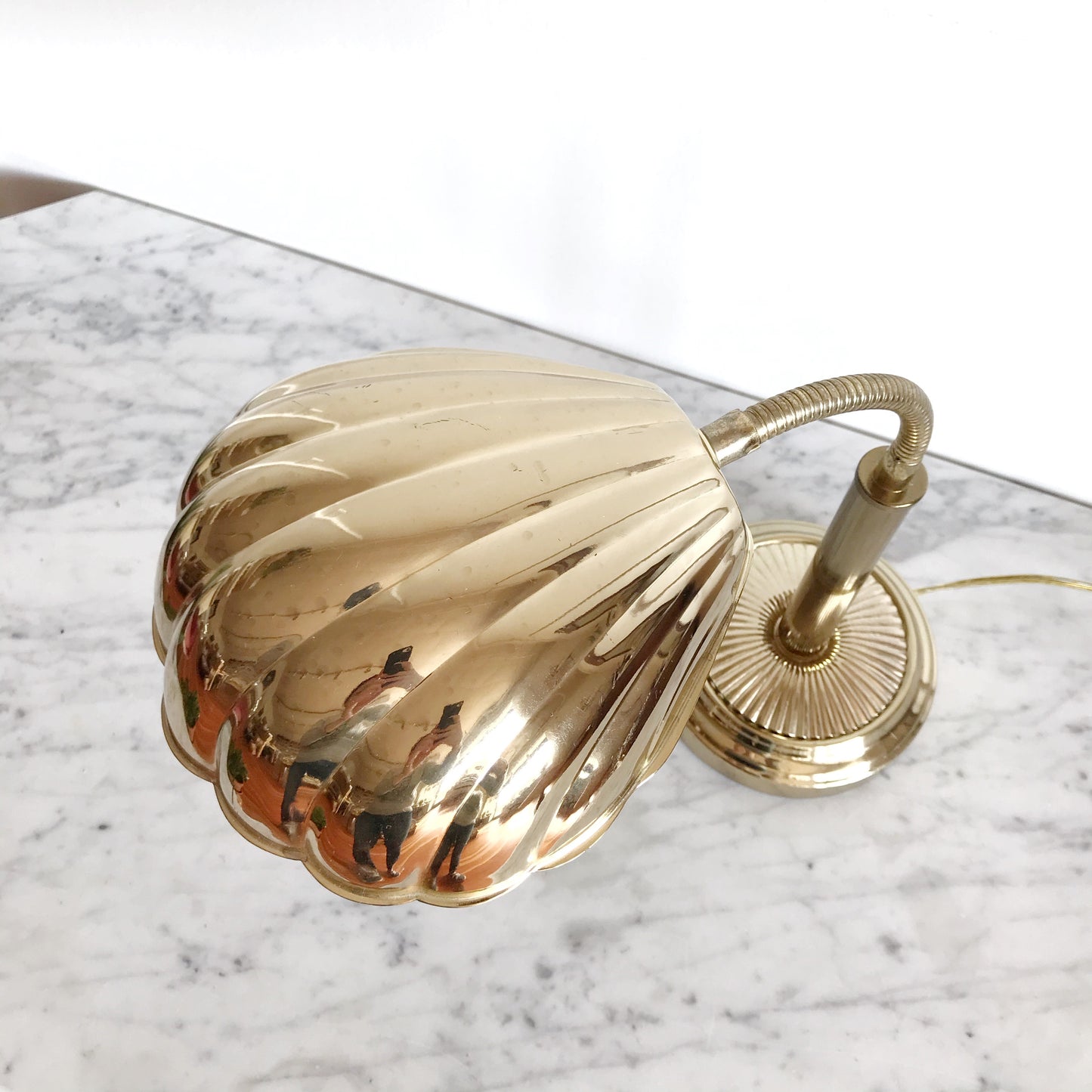 Vintage Brass Seashell Desk Lamp