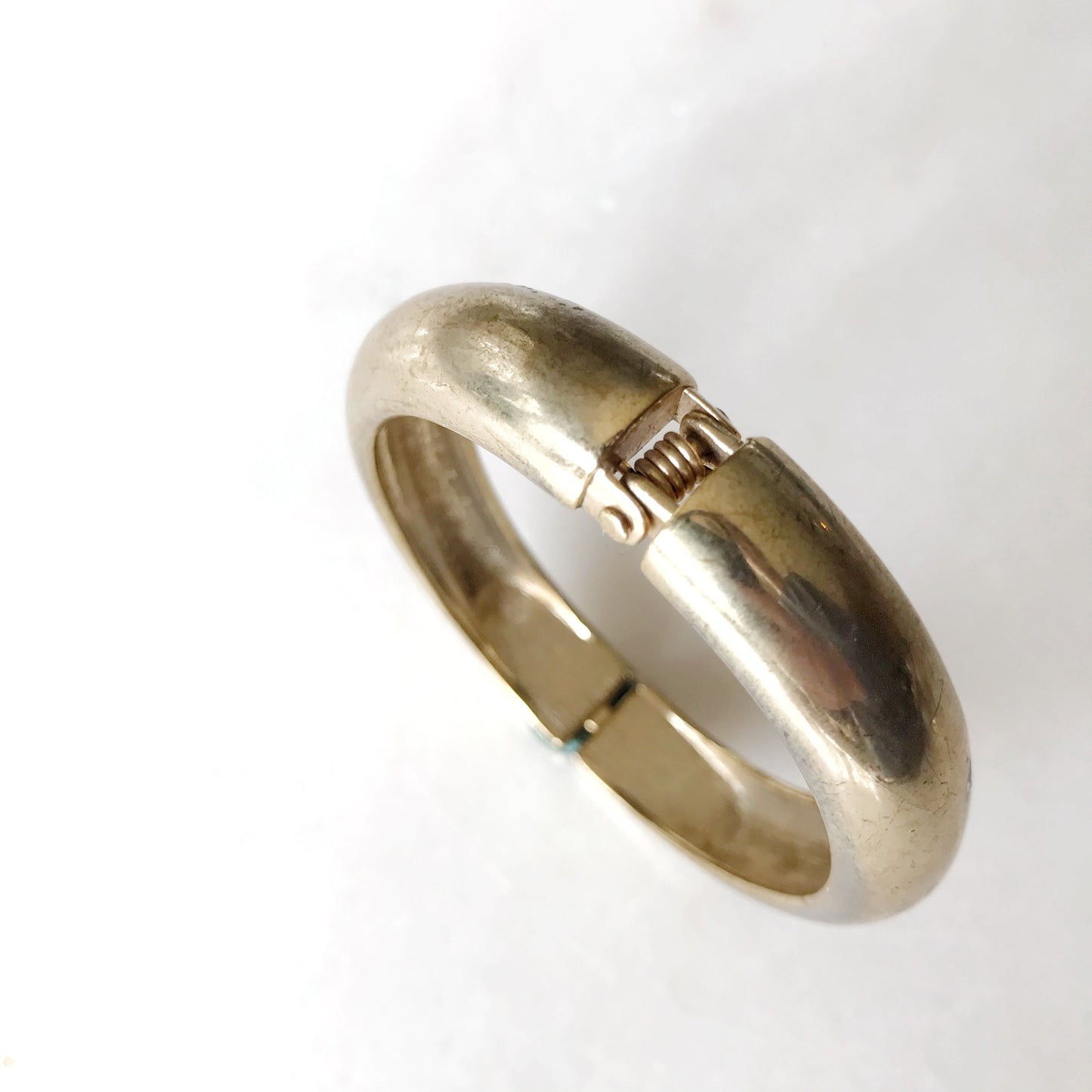 Vintage Gold Clip Bracelet with Rhinestones