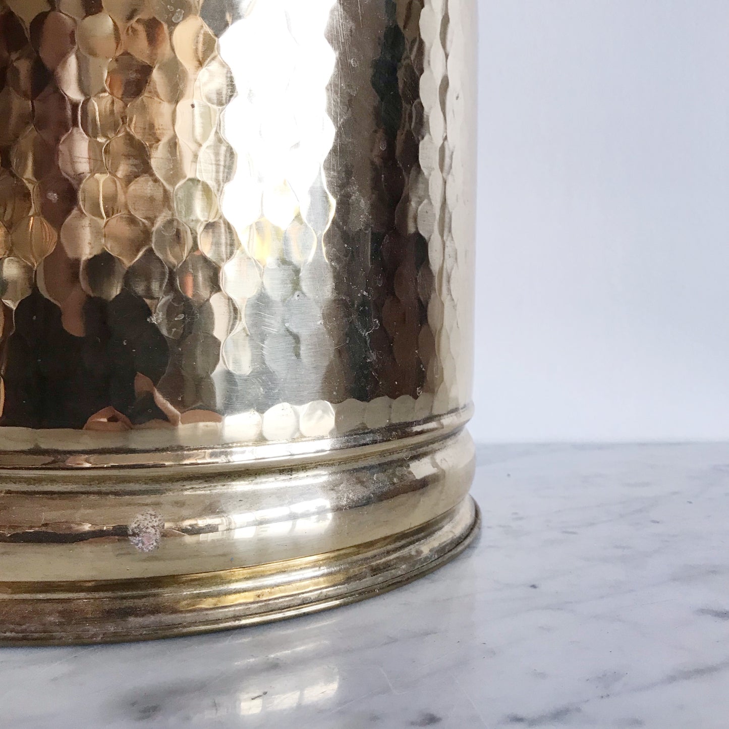 XL Vintage Hammered Brass Planter