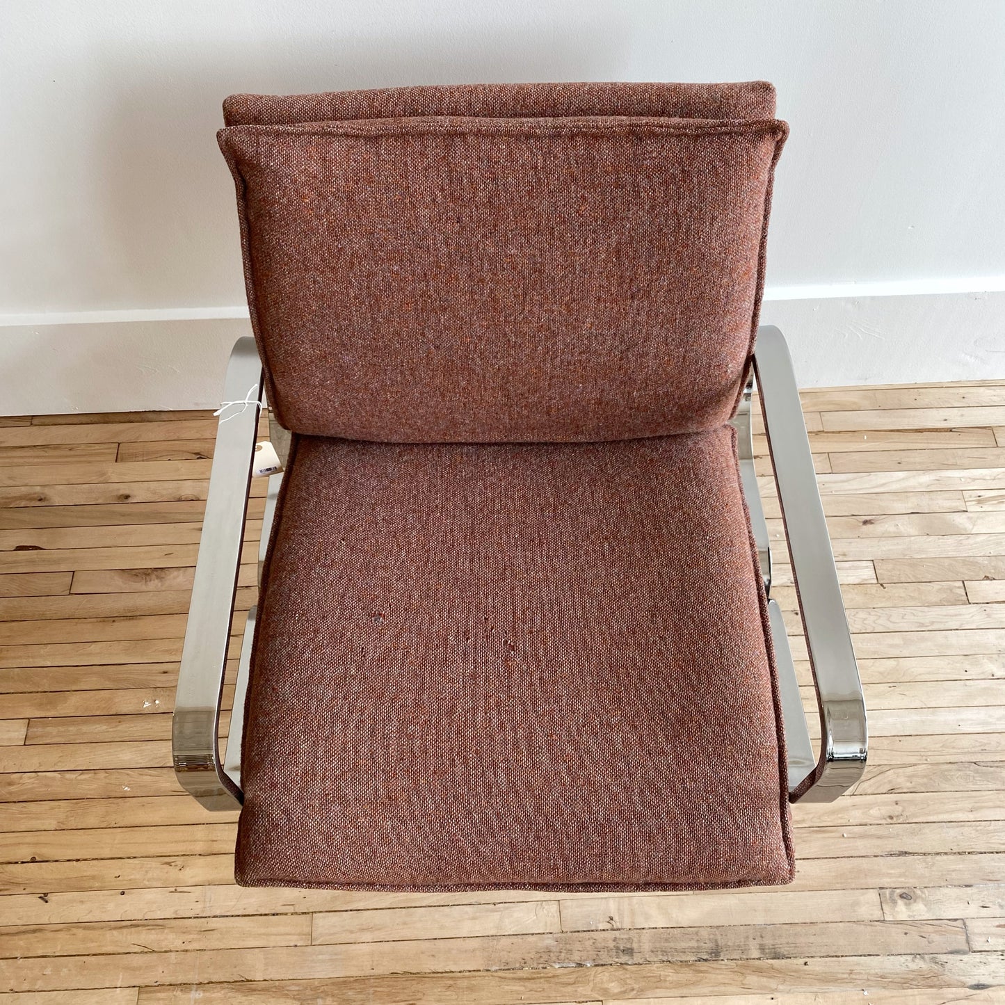 MCM Upholstered Chair with Chrome Frame