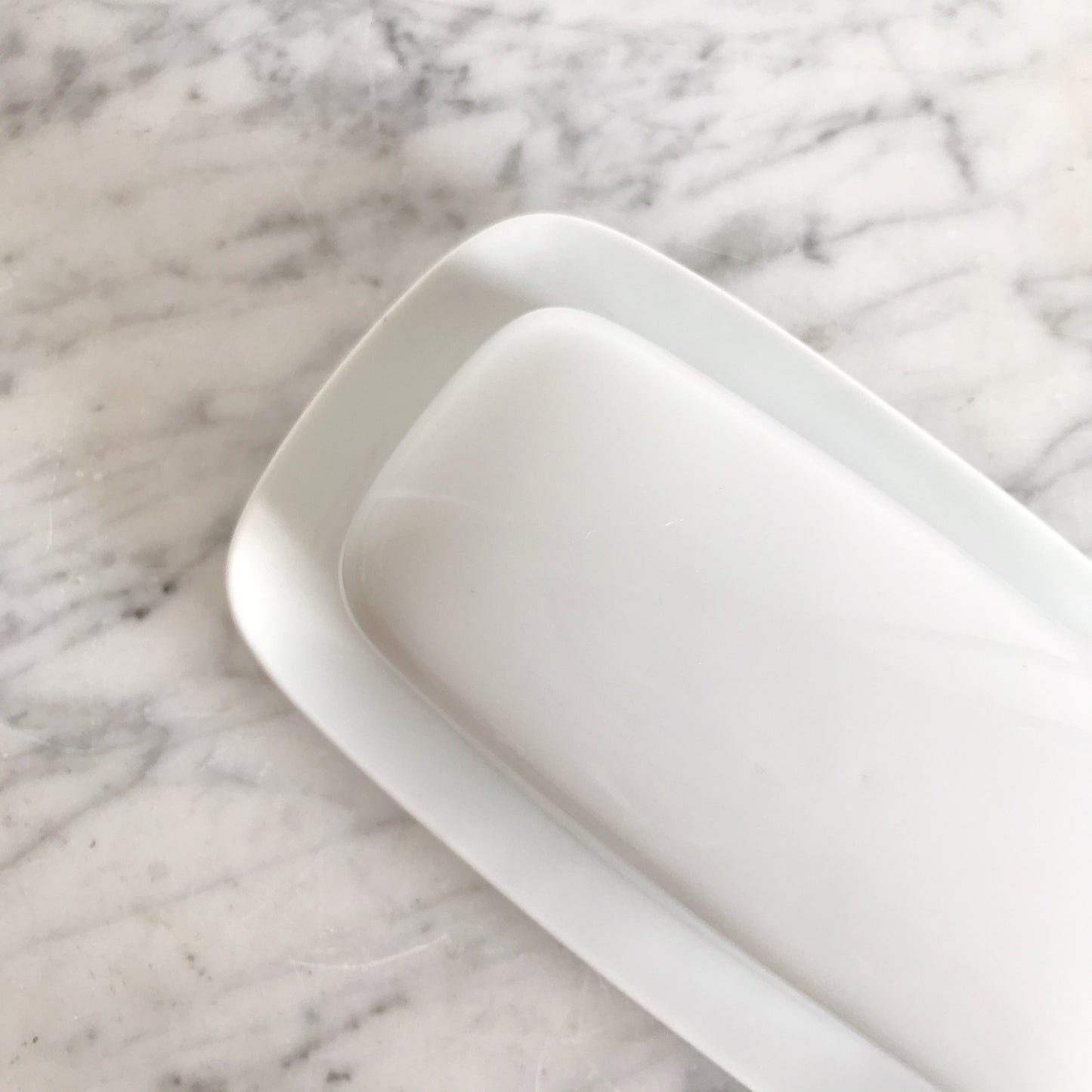 Classic White Ceramic Butter Dish