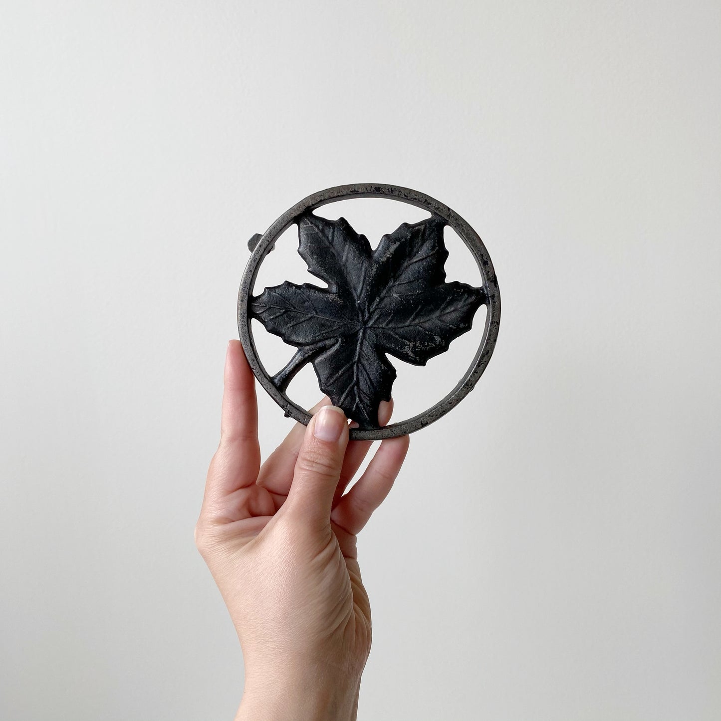Vintage Cast Metal Leaf Trivet