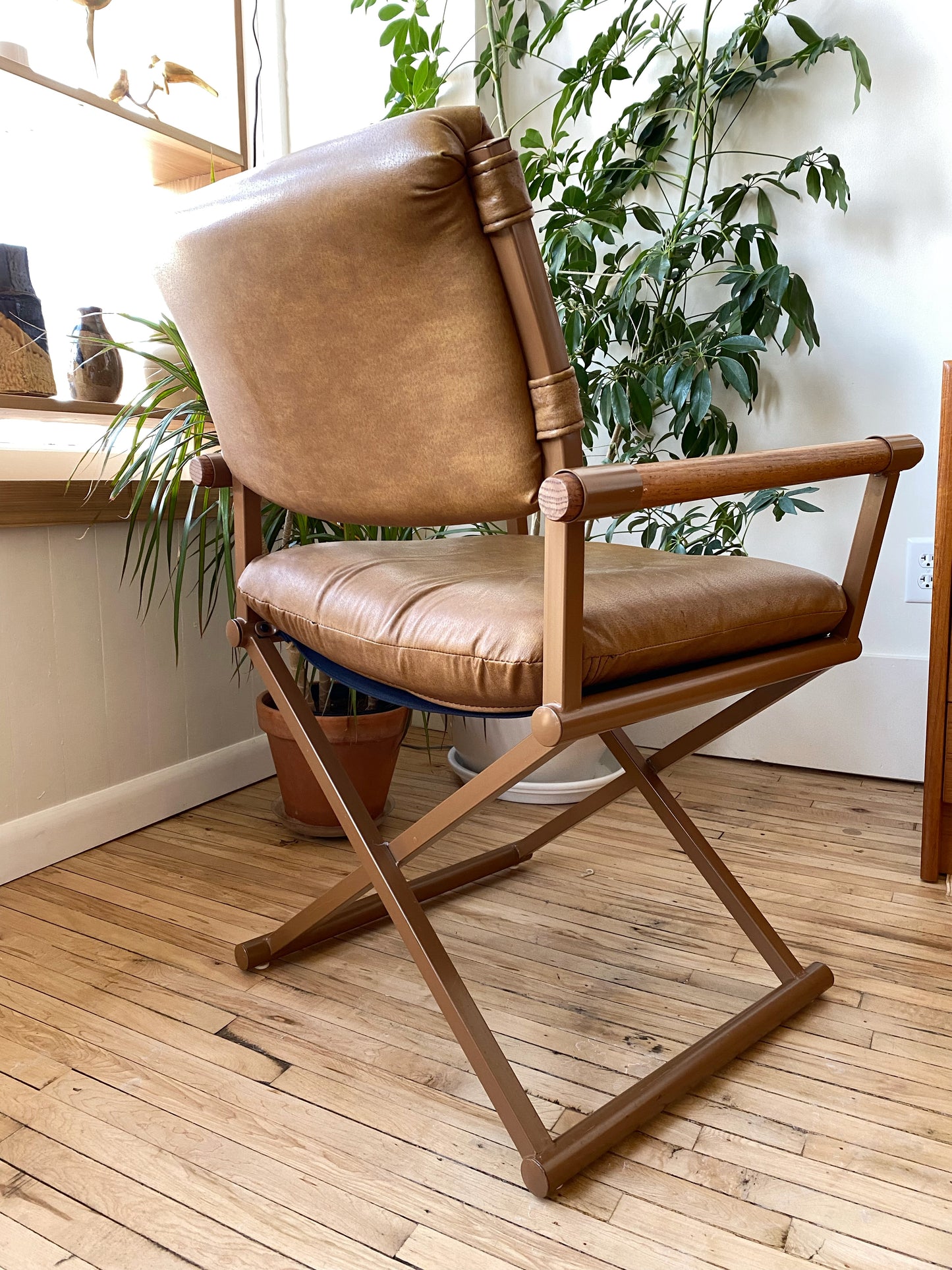 Vintage Faux-Leather Armchairs, Circa 1982