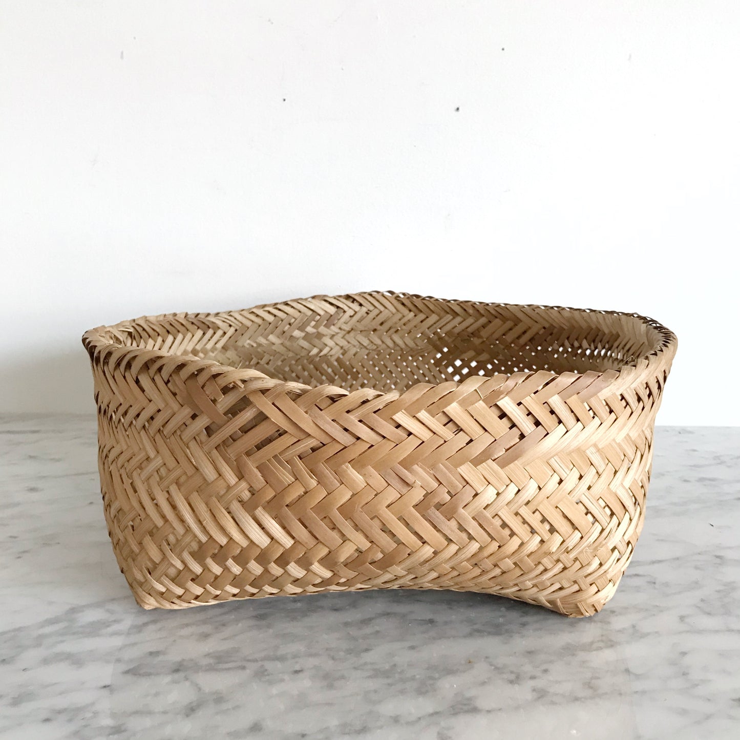 Wicker Basket with Squared Bottom