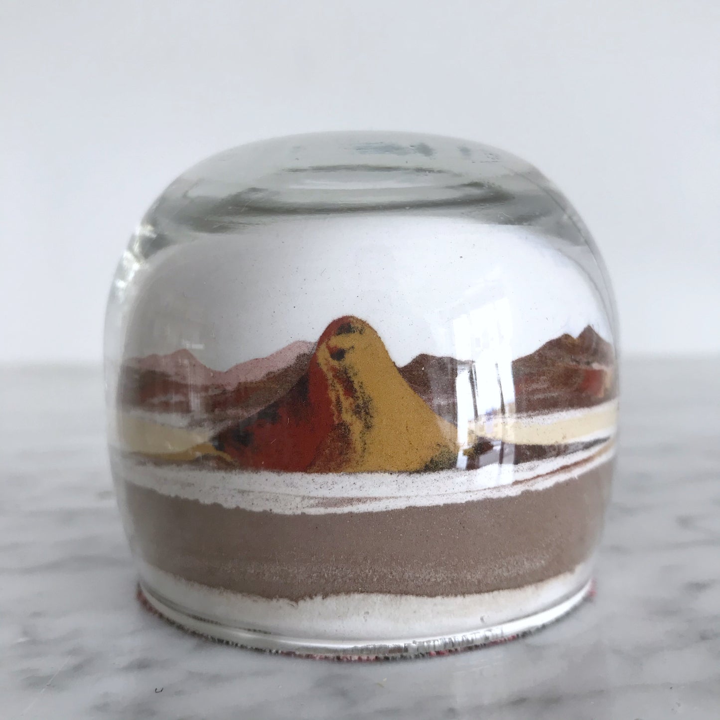 Vintage Sand Art Paperweight, Desertscape