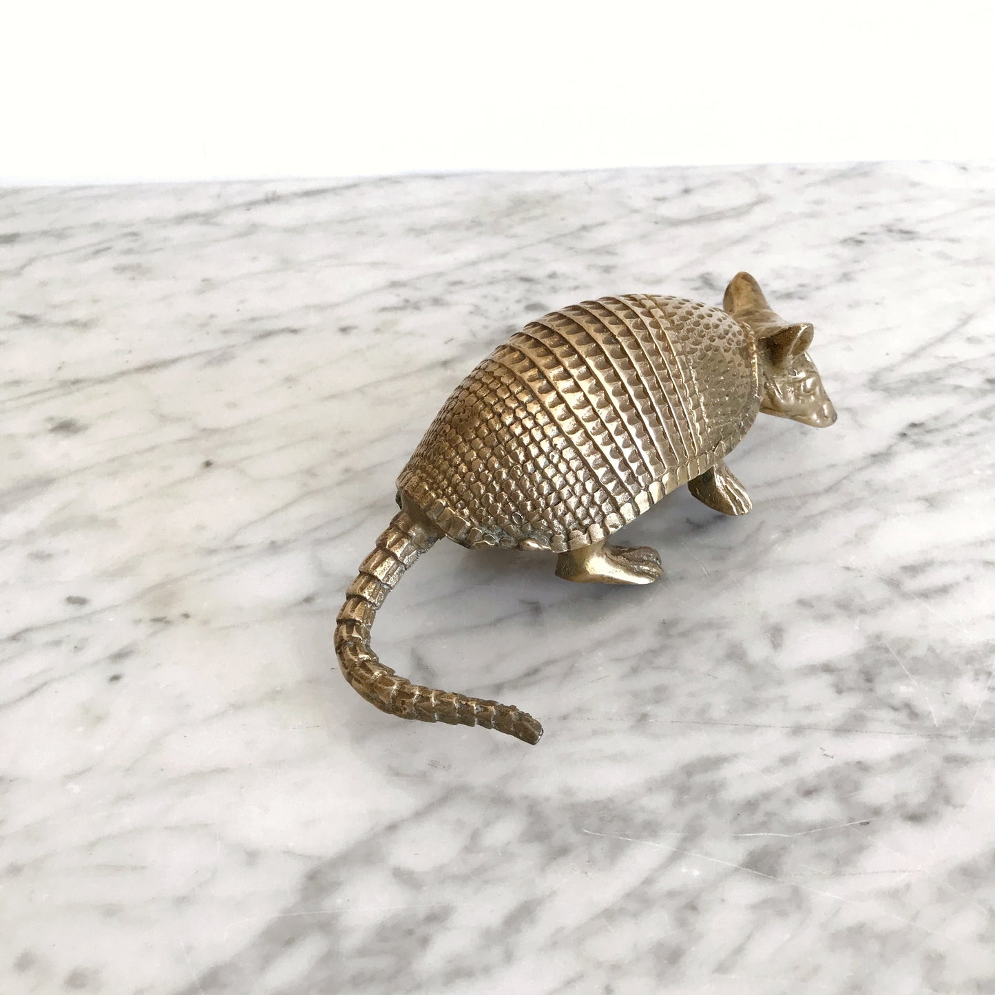 RESERVED: Medium Vintage Brass Armadillo
