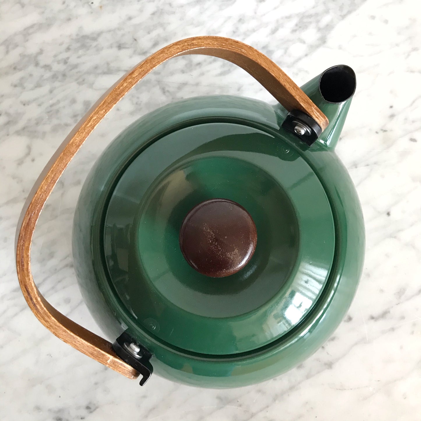 Vintage Green Enamel Kettle