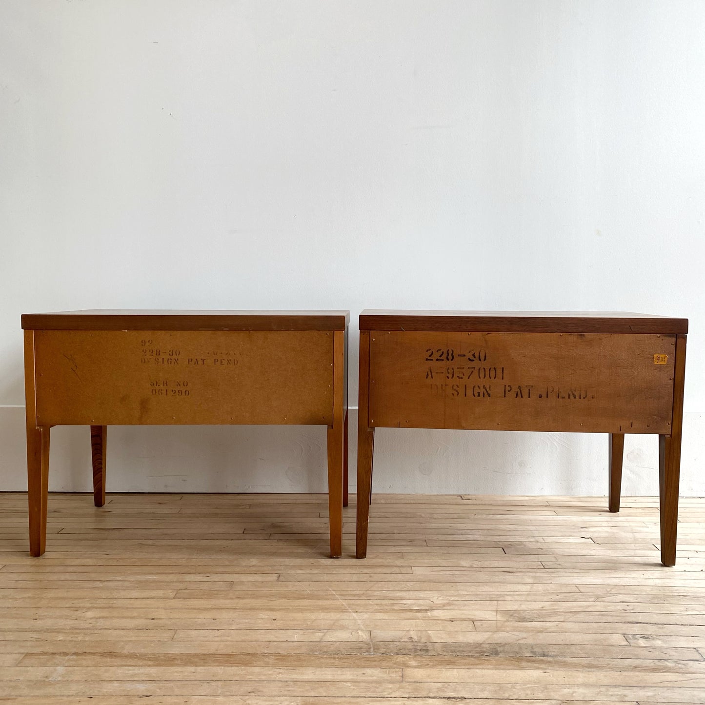 Pair of Vintage Lane Tuxedo Nightstands, Restored