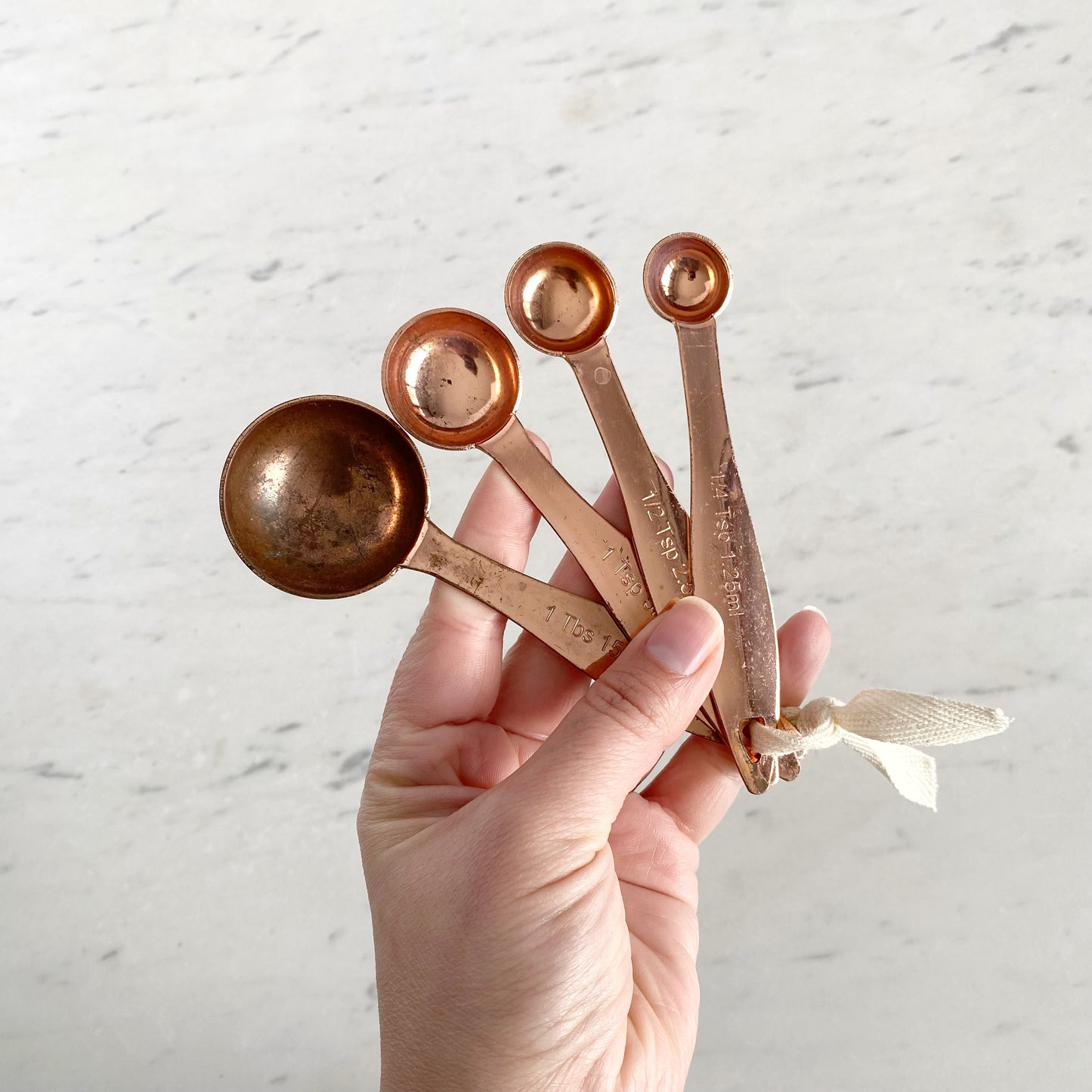 Found Copper-plated Measuring Spoons