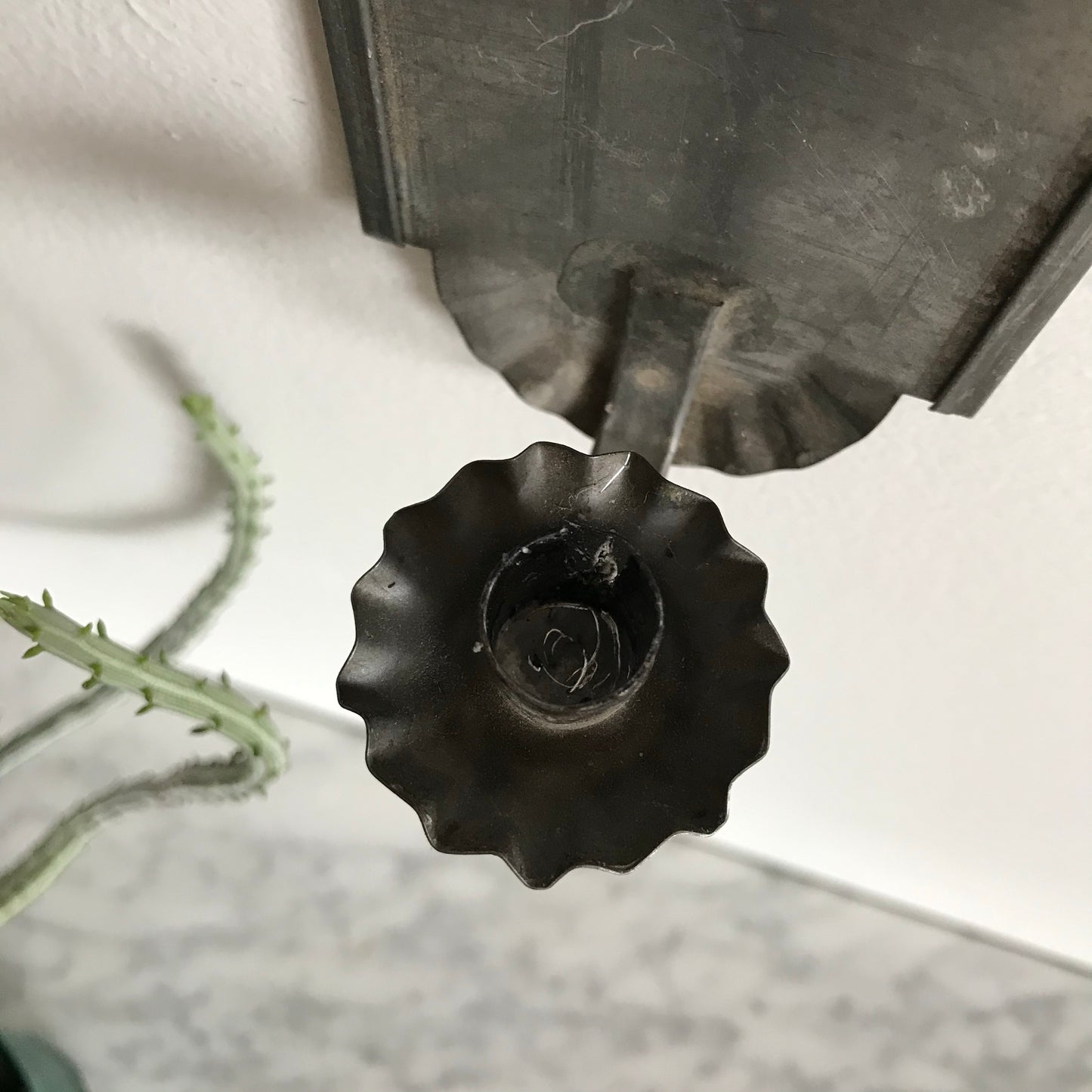Small Vintage Galvanized Candle Sconce