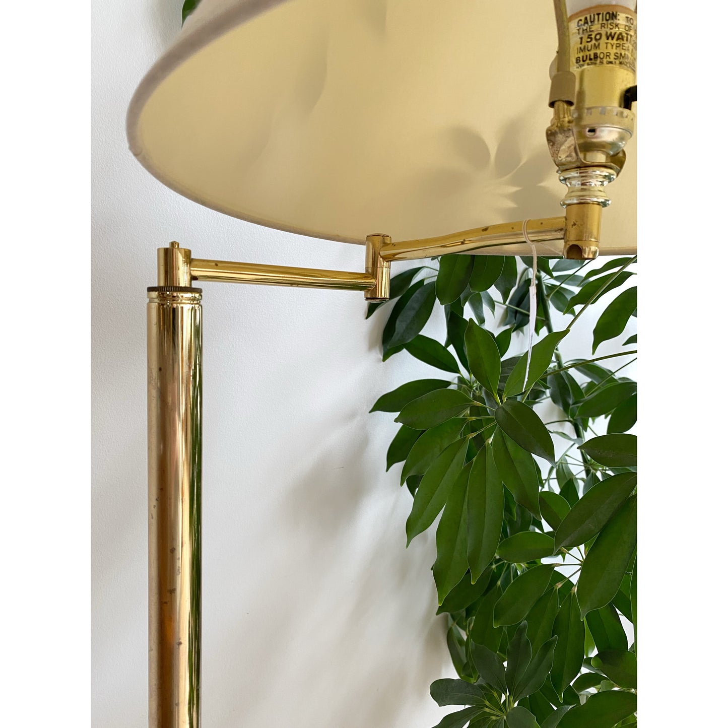 Vintage Brass Floor Lamp with Shade