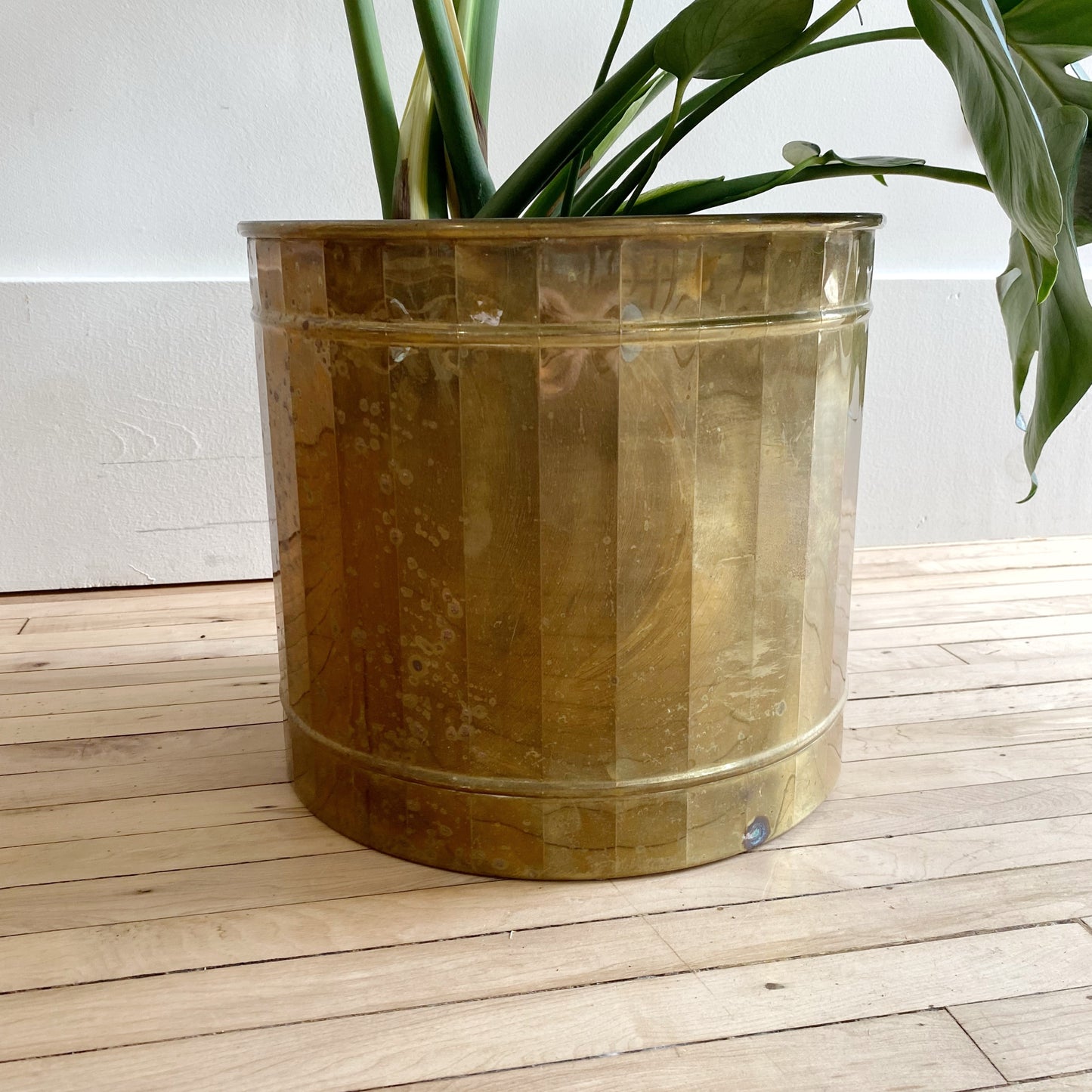 XXL Vintage Brass Planter
