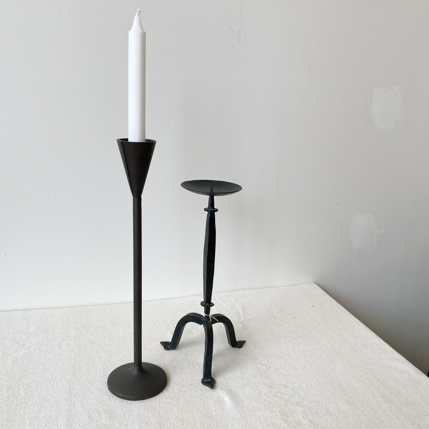 Found Iron Candle Holder, 15”