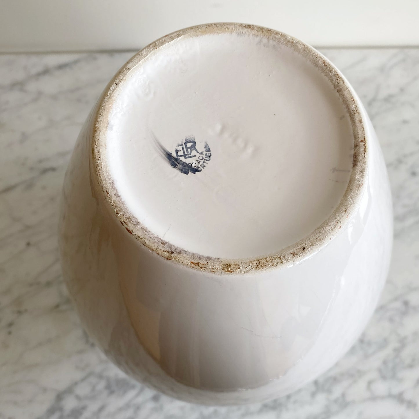 Large Vintage Portuguese Ceramic Vase, 13”