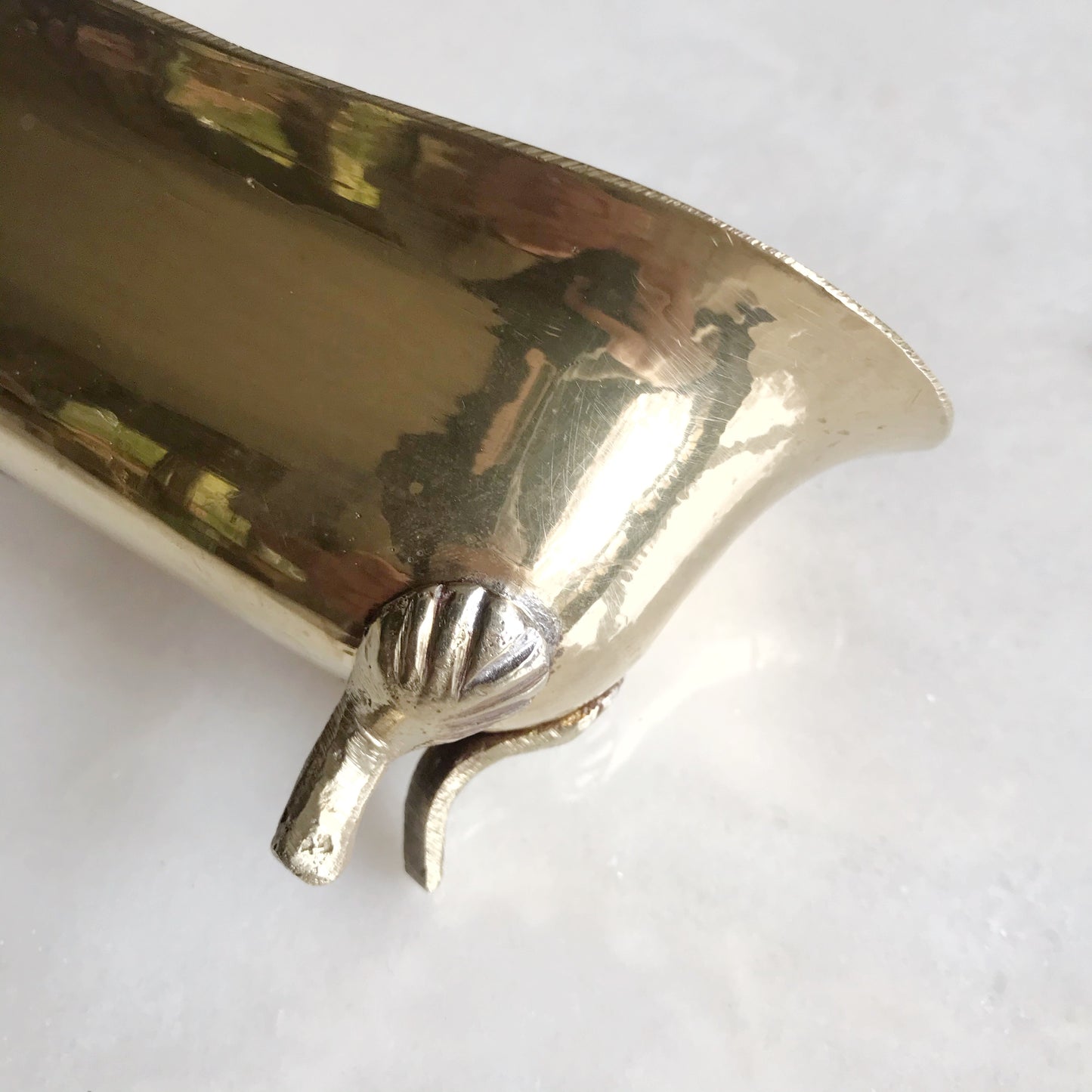 Vintage Brass Clawfoot Bathtub Soap Dish (choose size)