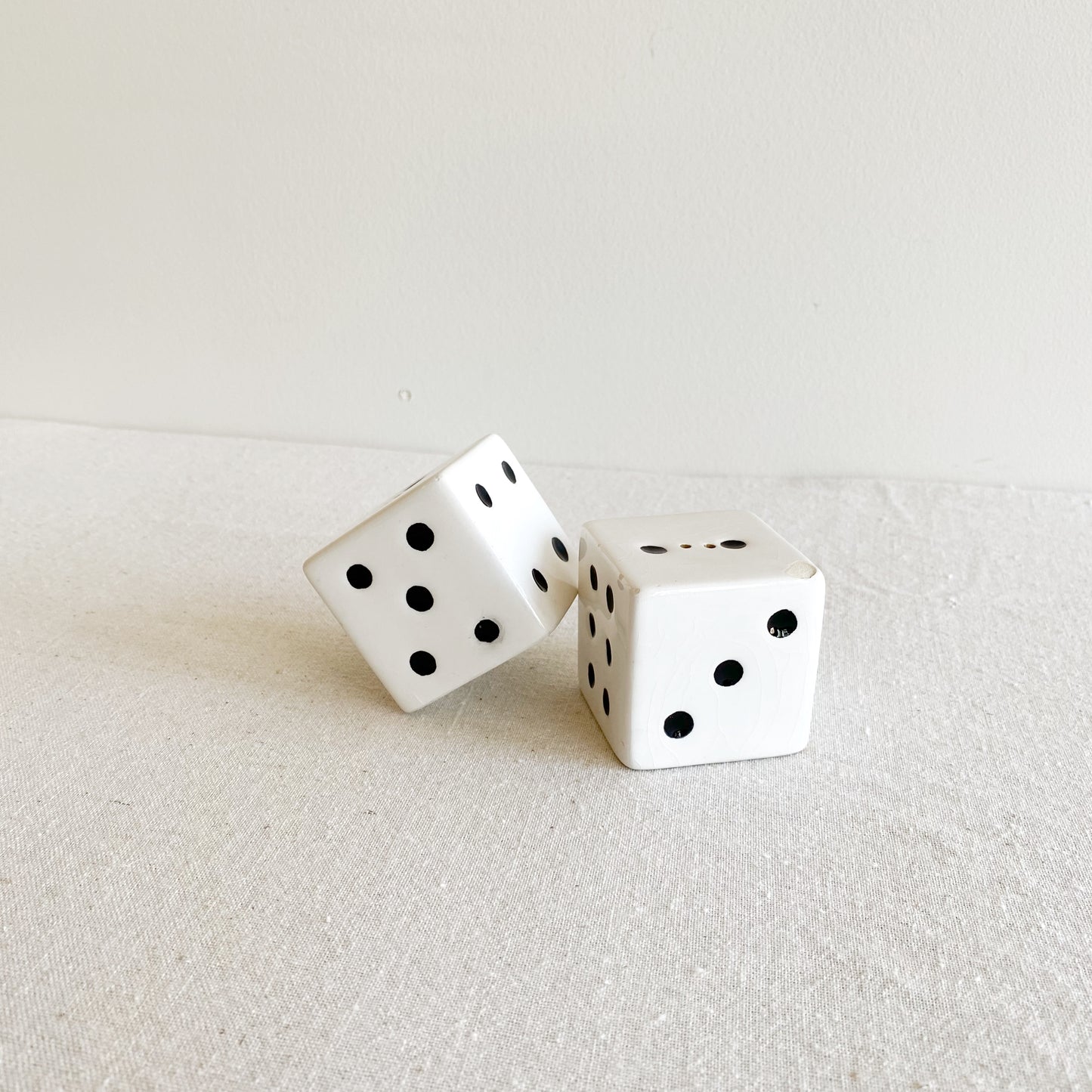 Vintage Ceramic Dice Salt and Pepper Shakers