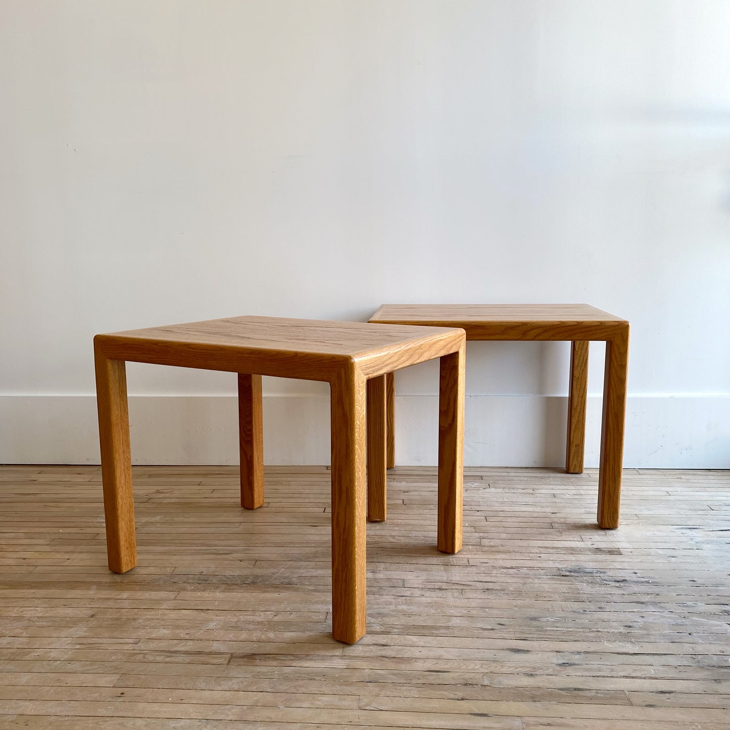 Pair of Vintage Solid Oak End Tables