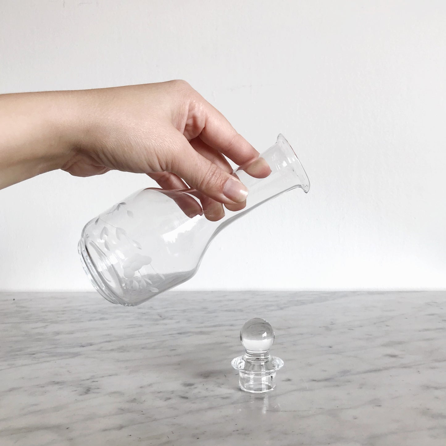 Vintage Etched Glass Decanter