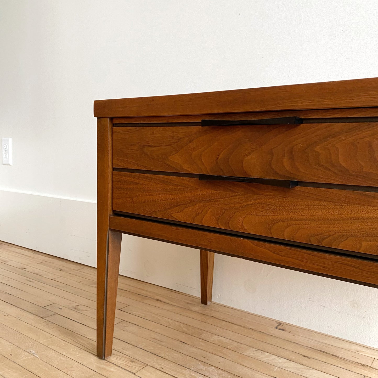 Pair of Vintage Lane Tuxedo Nightstands, Restored