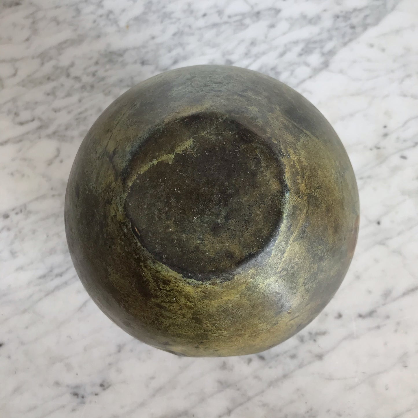 Large Found Metal Vase with Patina