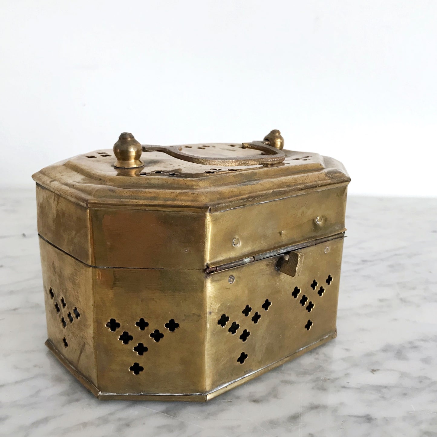 Large Vintage Brass Cricket Box