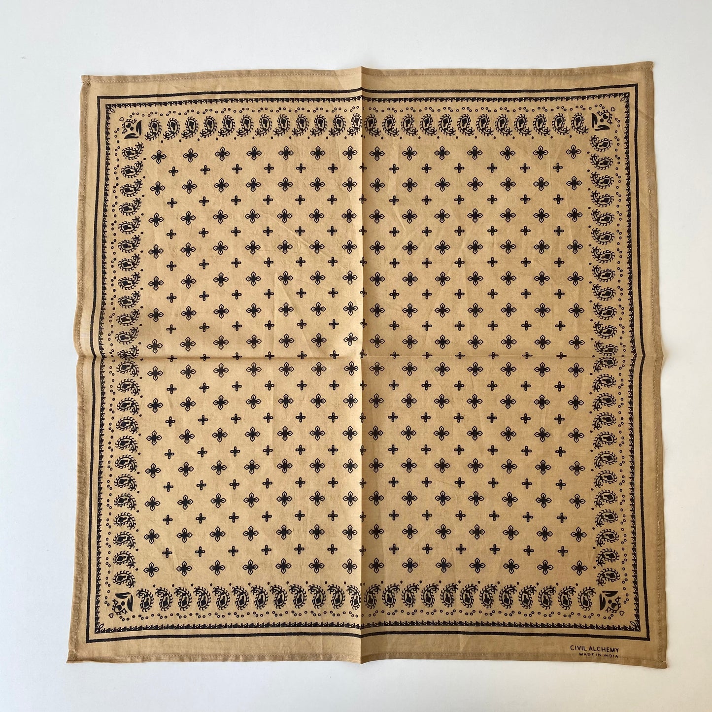 Block Printed Cotton Bandana, Choose Color