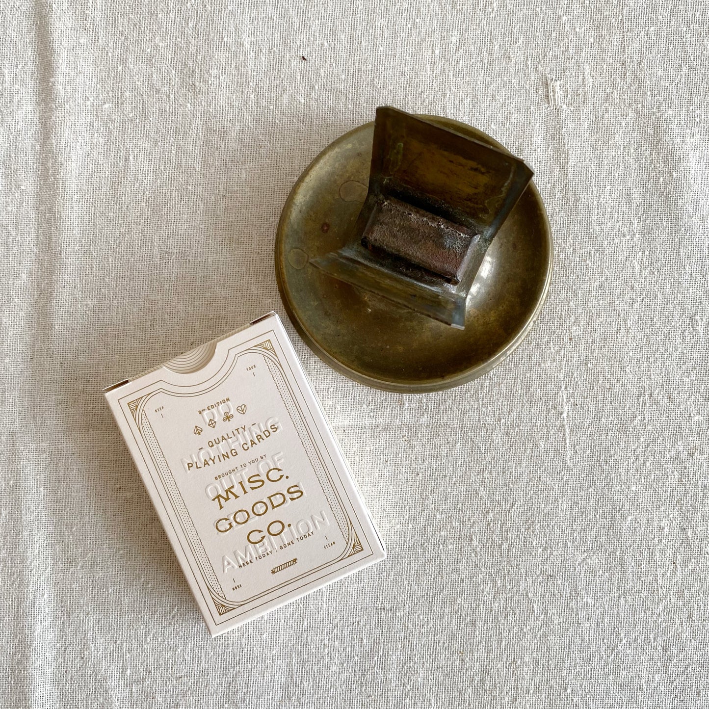 Vintage Brass Matchbox Holder with Tray