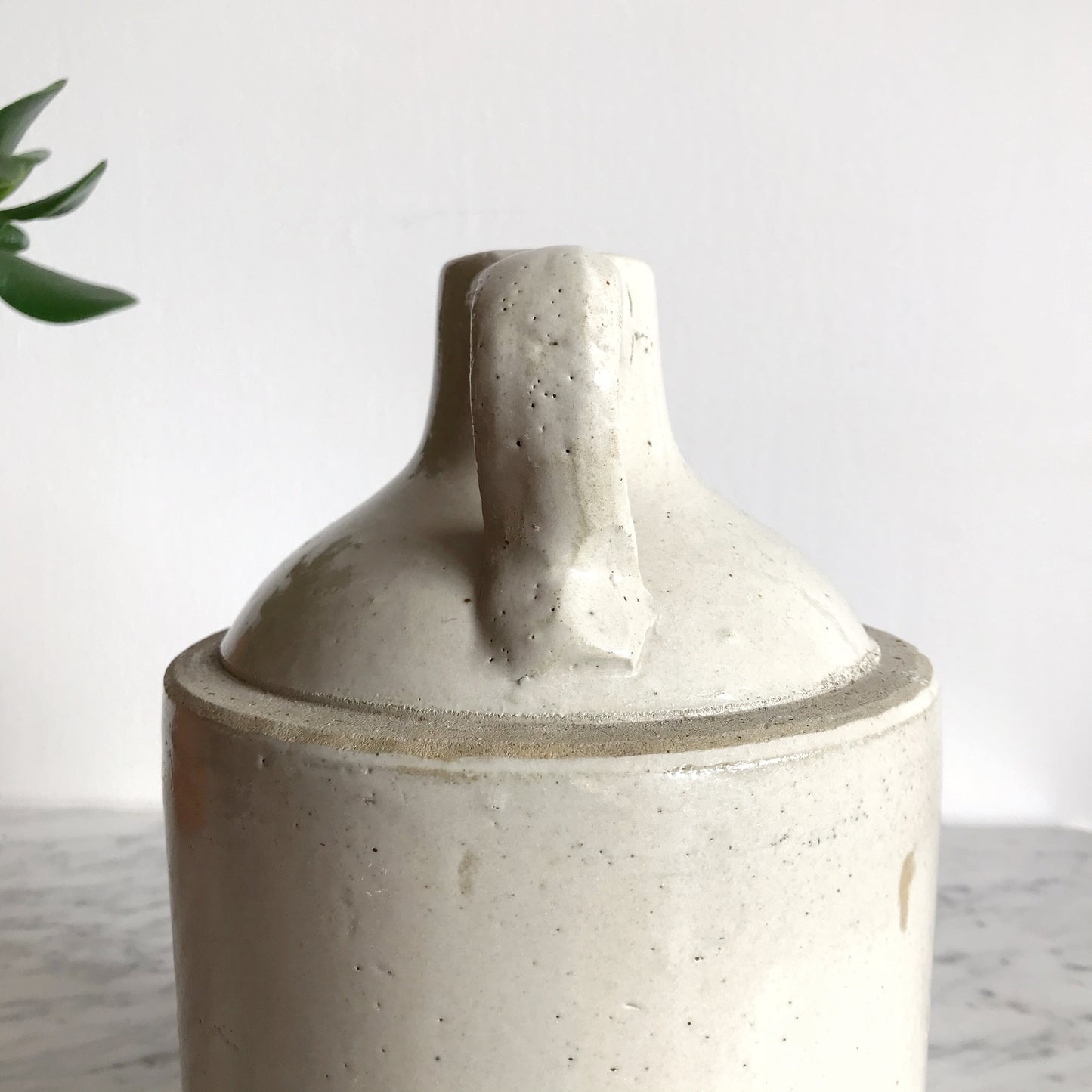 Simple Vintage Stoneware Jug with Handle