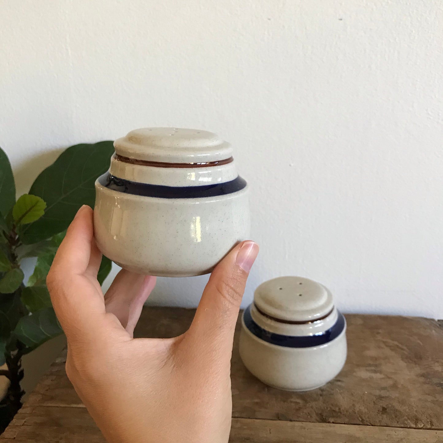 Vintage Stoneware S&P Shaker Set, Japan