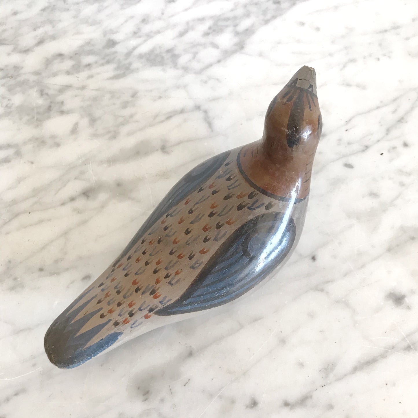 Medium Handpainted Clay Bird, Mexico
