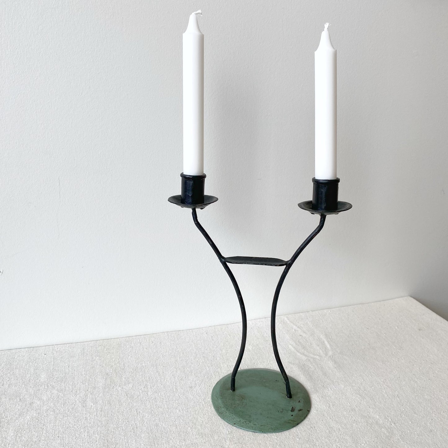 Vintage Handcrafted Candleholder Duo