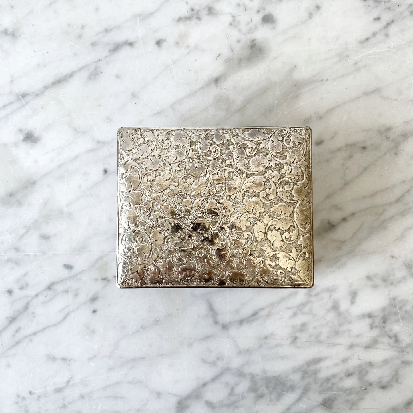 Vintage Silver Jewelry / Trinket Box, Japan