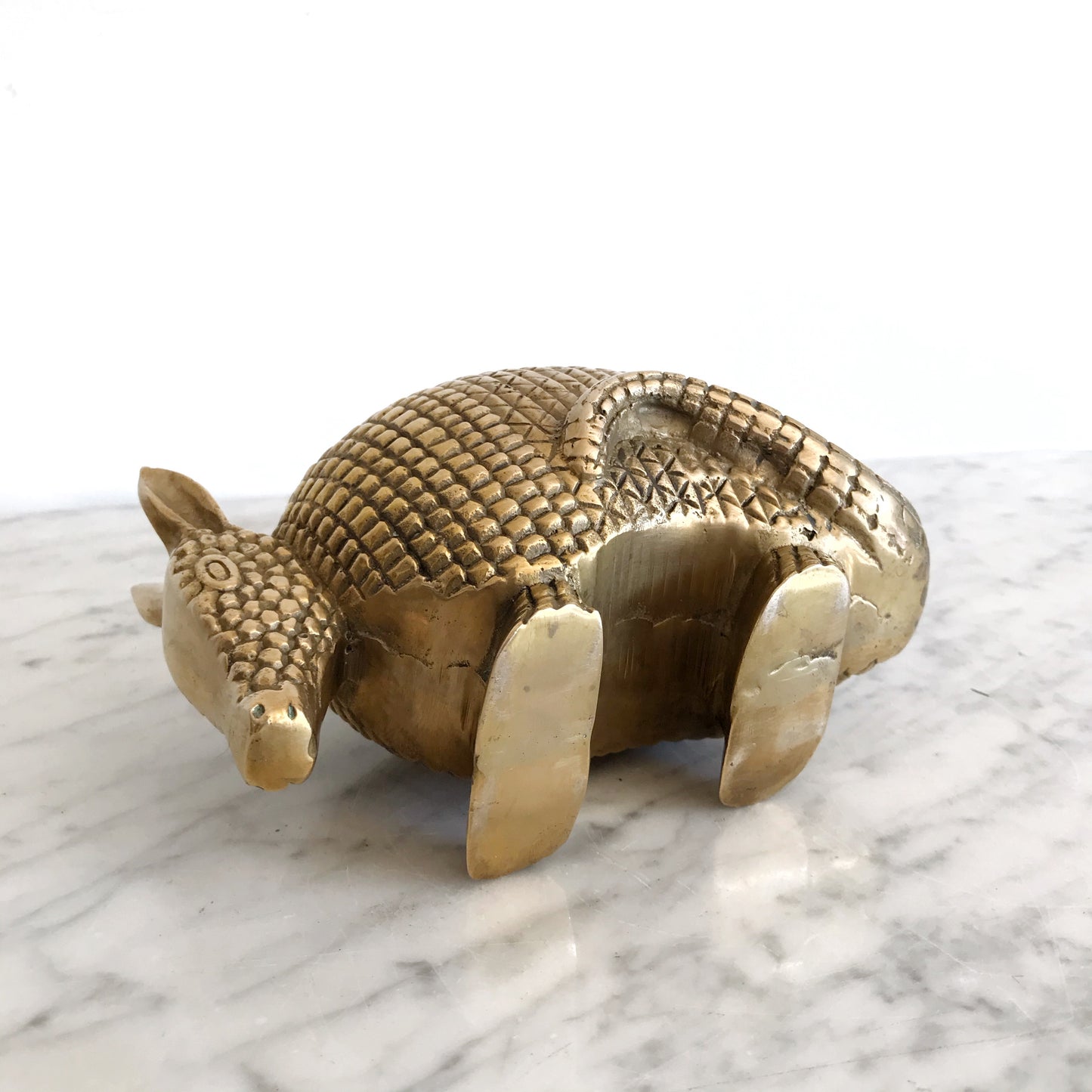 RESERVED: XL Vintage Brass Armadillo Bookend / Doorstop