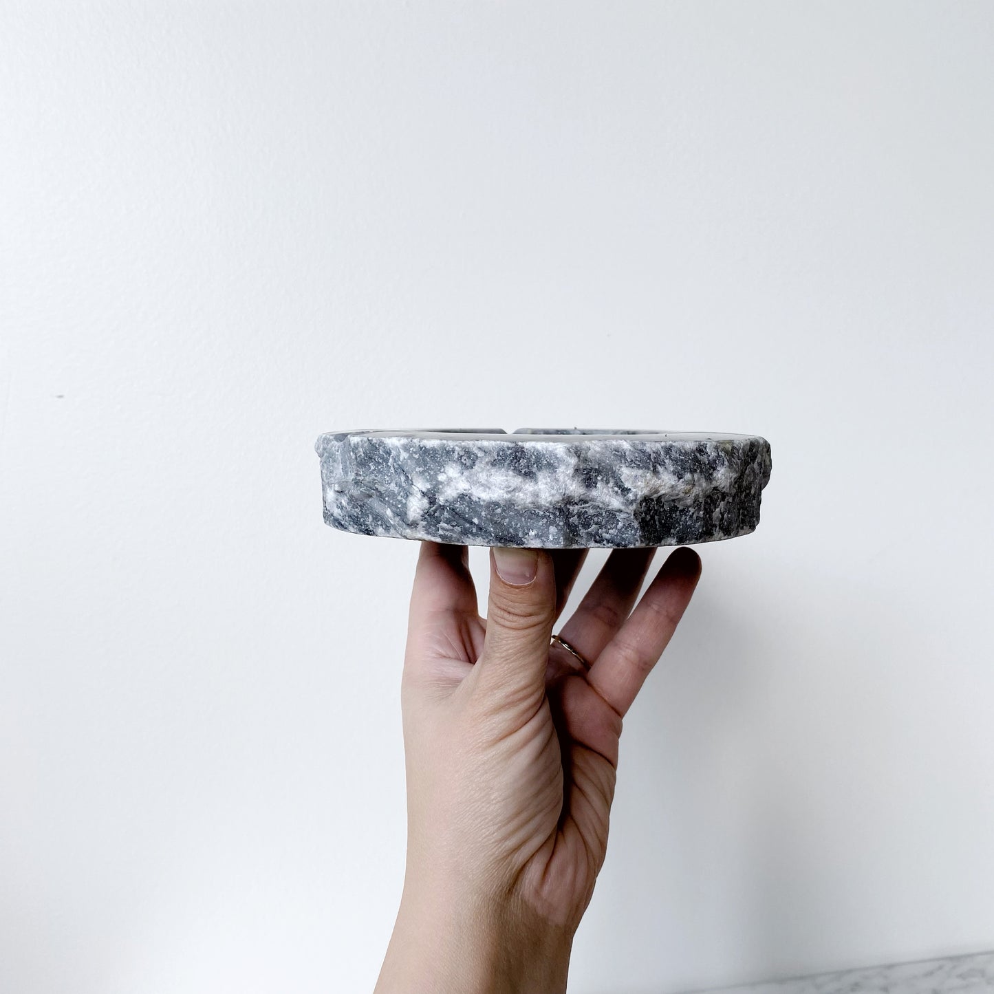 Vintage Gray Marble Ashtray